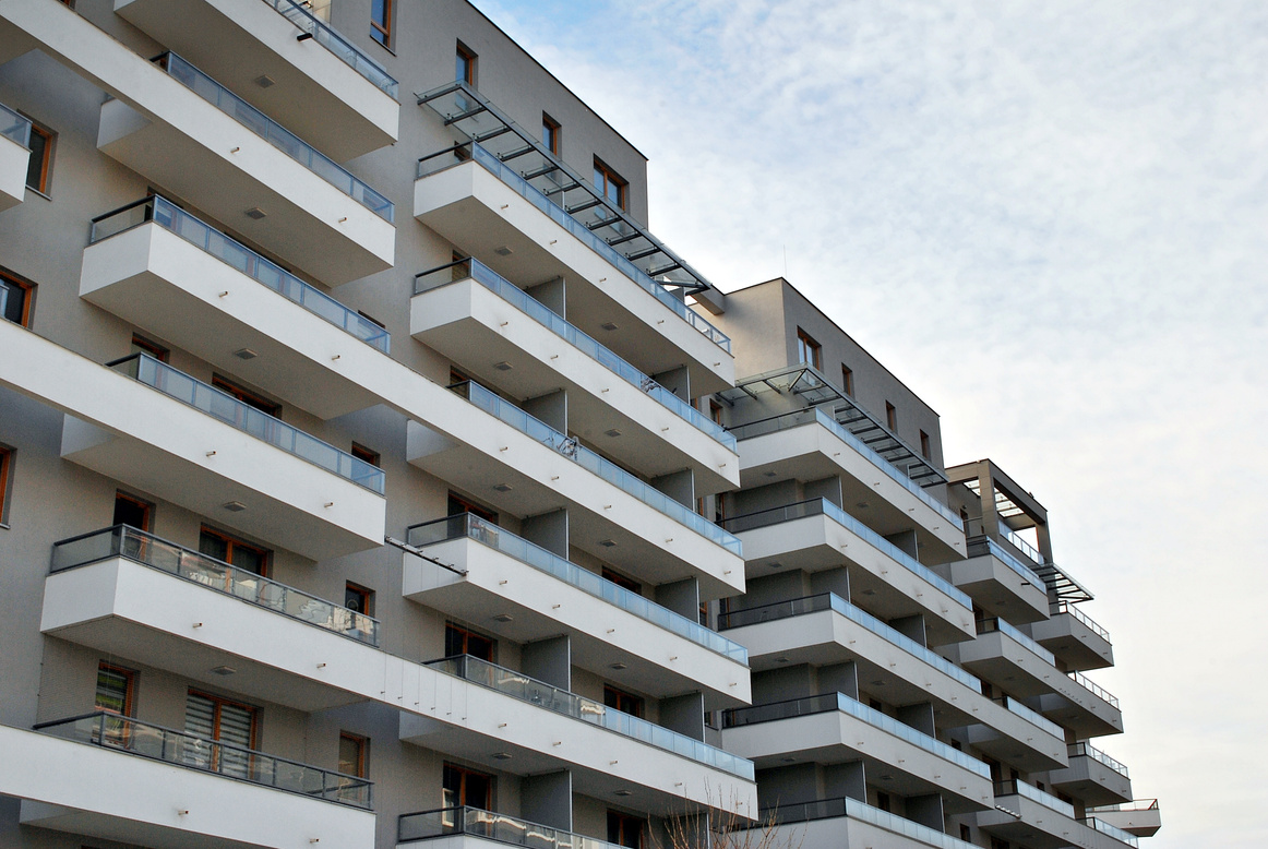 Modern apartment buildings exteriors